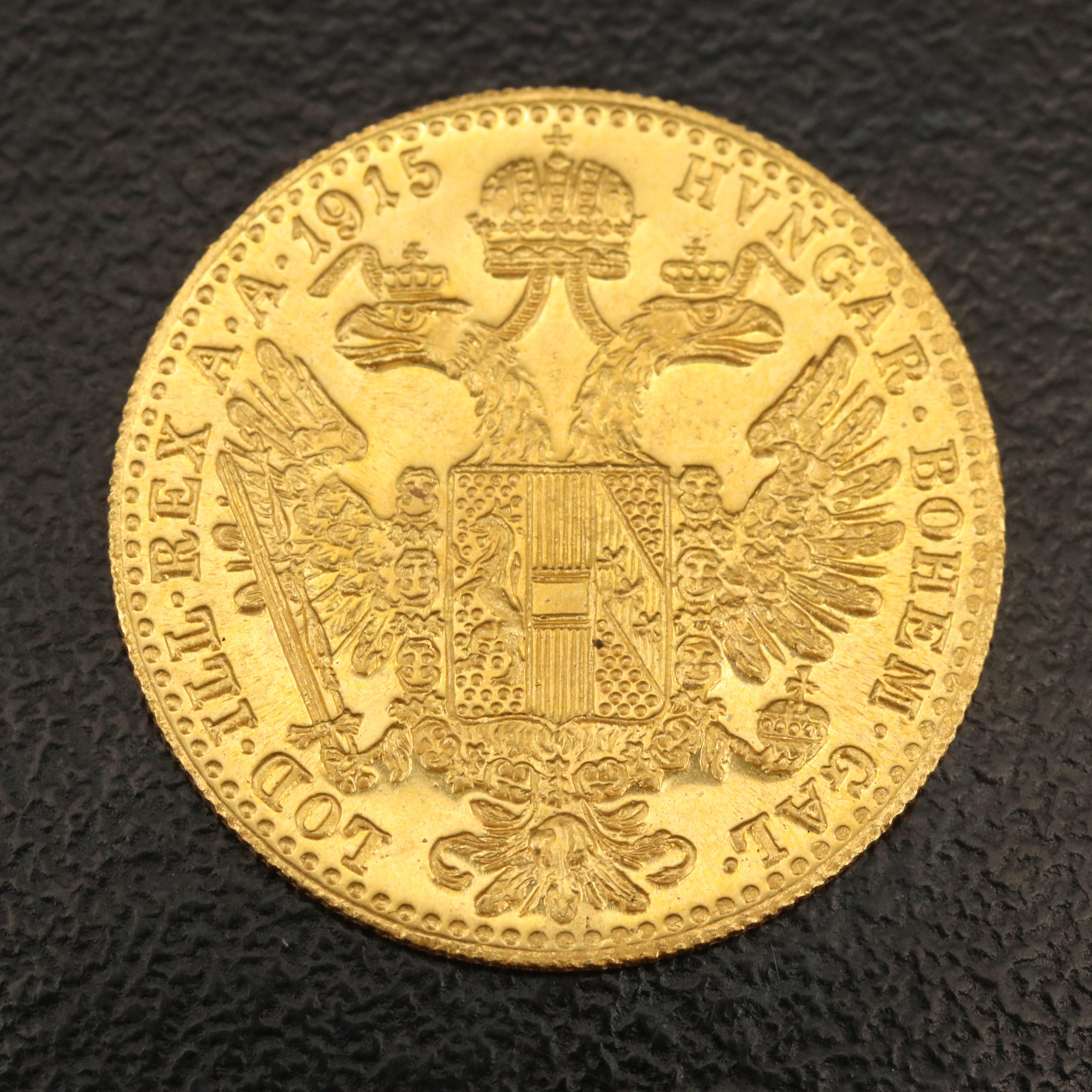 1915 (Restrike) Austria One Ducat Gold Coin | EBTH