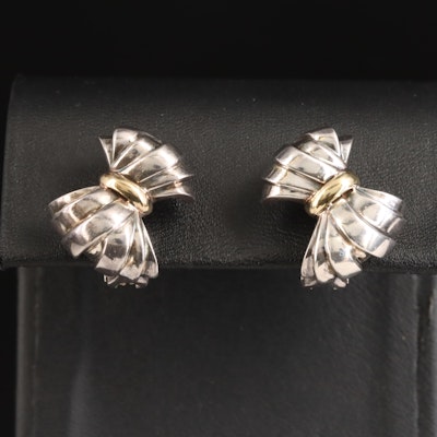 Sterling Bow Earrings with 18K Accents