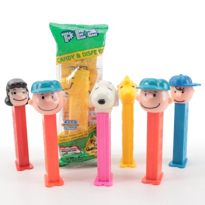 PEZ Peanuts Candy Dispensers with Charlie Brown, Snoopy, Sealed Woodstock, More
