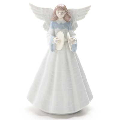 Lladró "Angelic Cymbalist" Porcelain Tree Topper Designed by Francisco Catalá