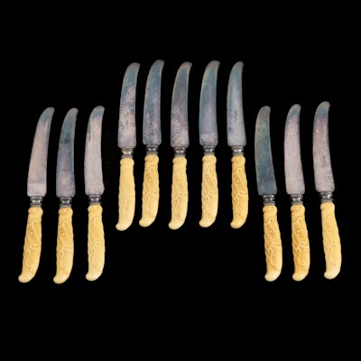 Landers, Frary & Clark Celluloid Handled Dinner Knives, Late 19th Century
