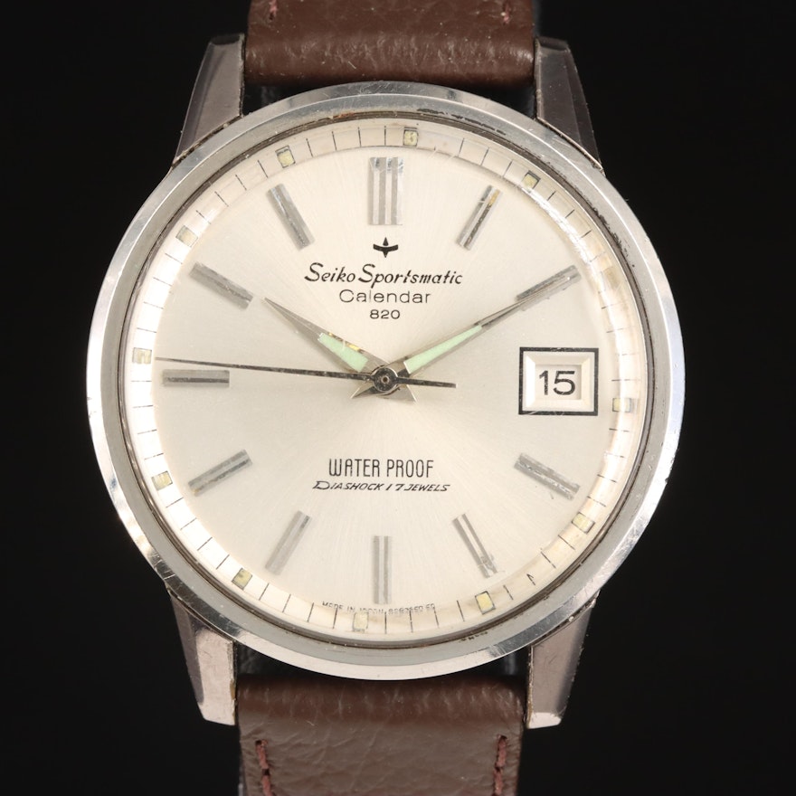 Seiko Sportsmatic Calendar 820 Stainless Steel Wristwatch