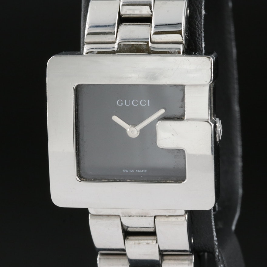 Gucci G Motif Stainless Steel Quartz Wristwatch