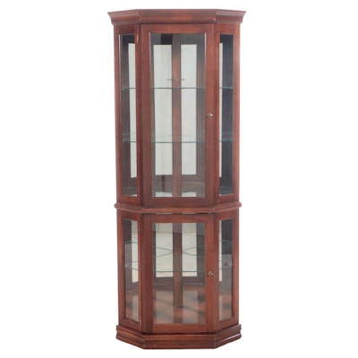 Maple Corner Display Cabinet with Illumination