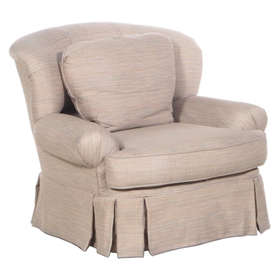 Key City Furniture Co. Custom-Upholstered Swivel Wingback Armchair