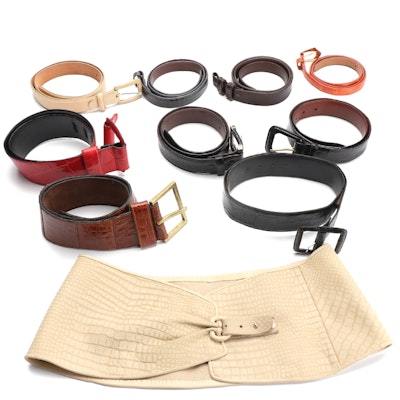 Barry Kieselstein-Cord Sterling and Alligator Belt with Other Exotic Skin Belts