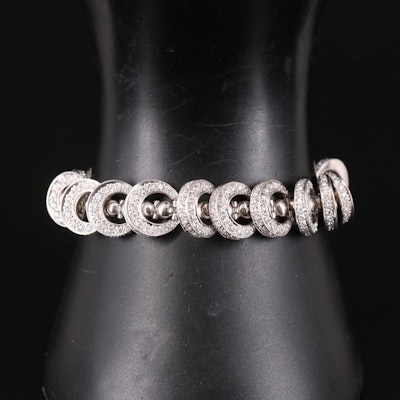 18K 8.98 CTW Diamond Articulated Circle Link Bracelet