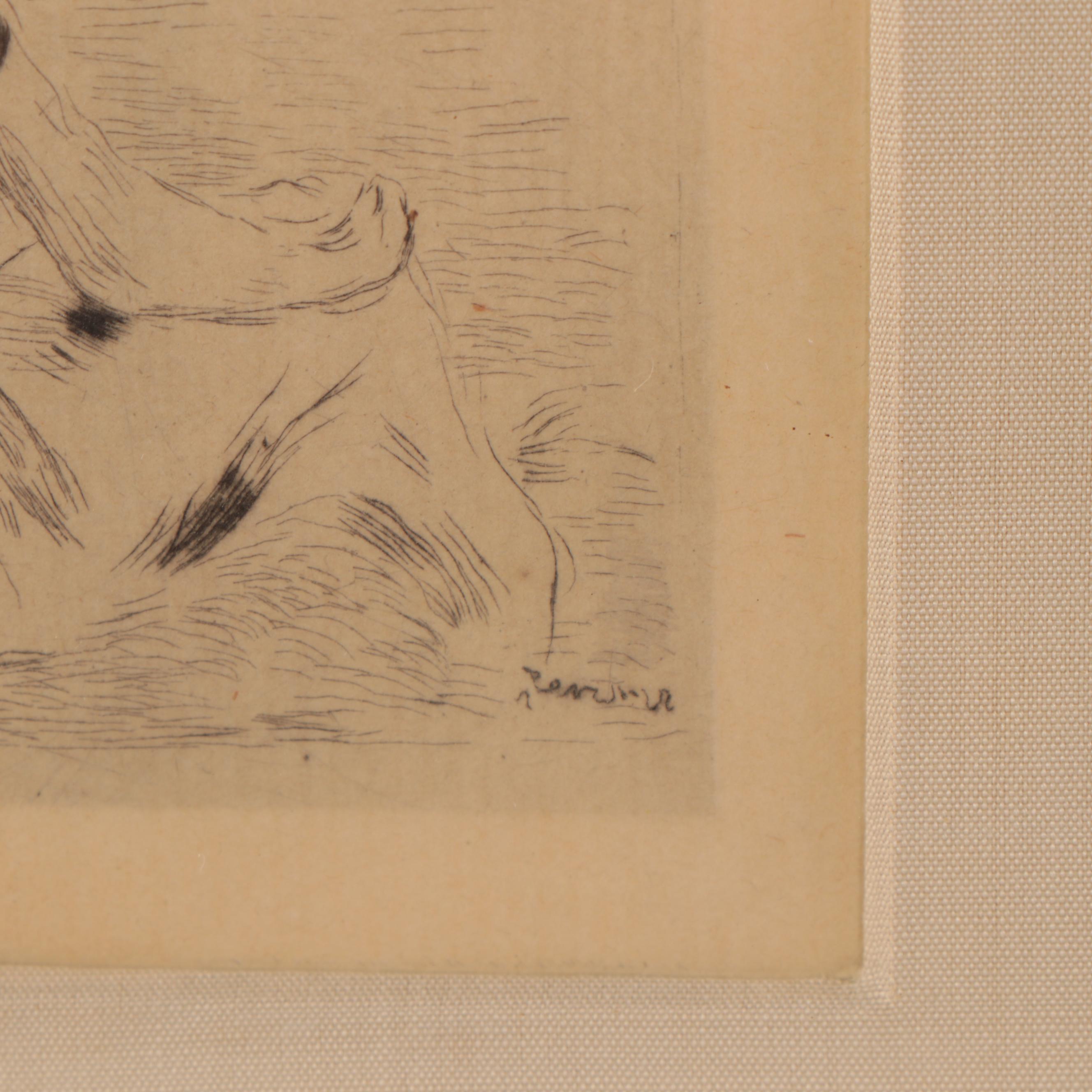 Auguste Renoir, Sur la Plage a Berneval, drypoint