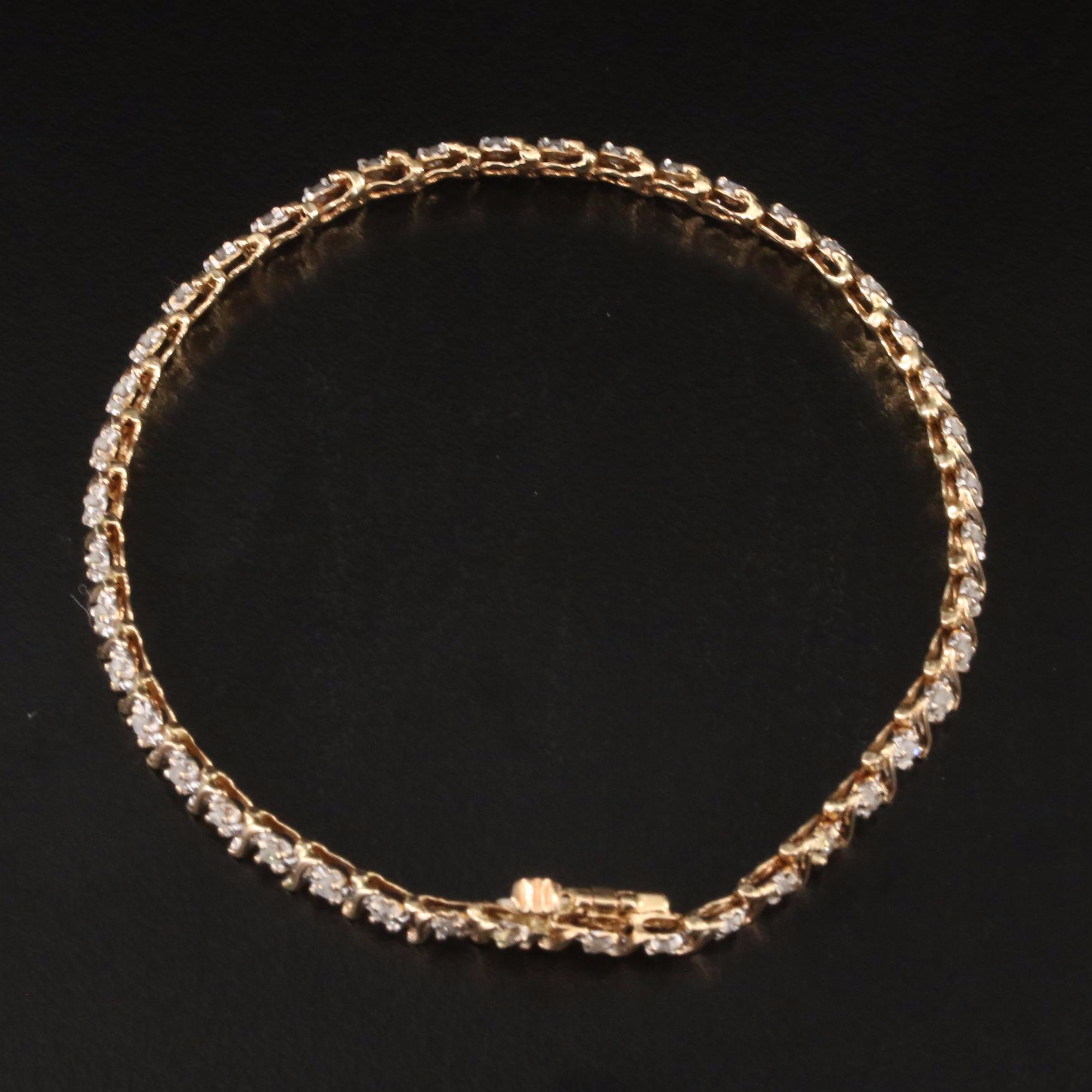 14K Diamond SLink Bracelet EBTH