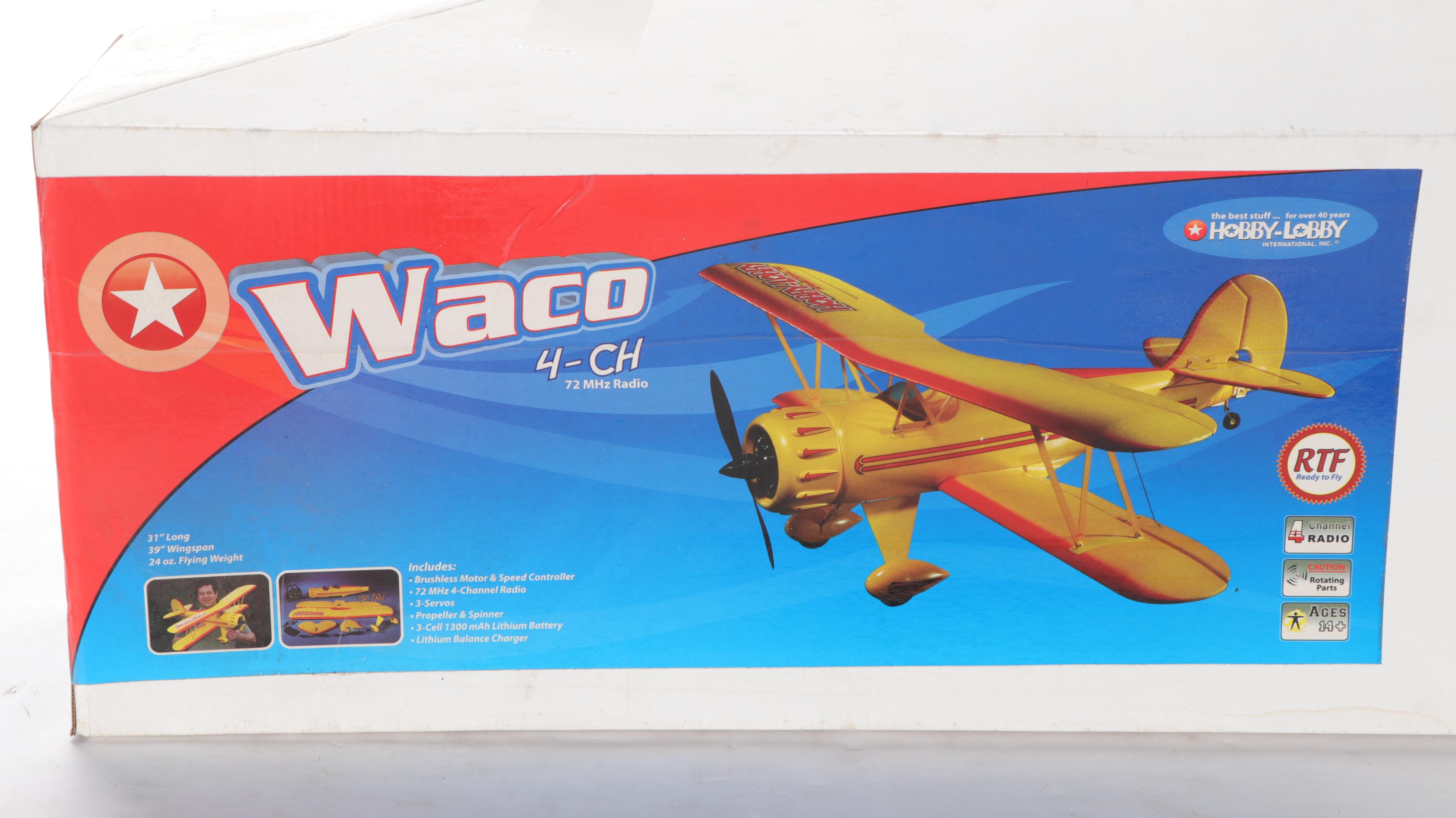 Hobby Lobby Waco 4CH Electric Model Biplane Kit EBTH
