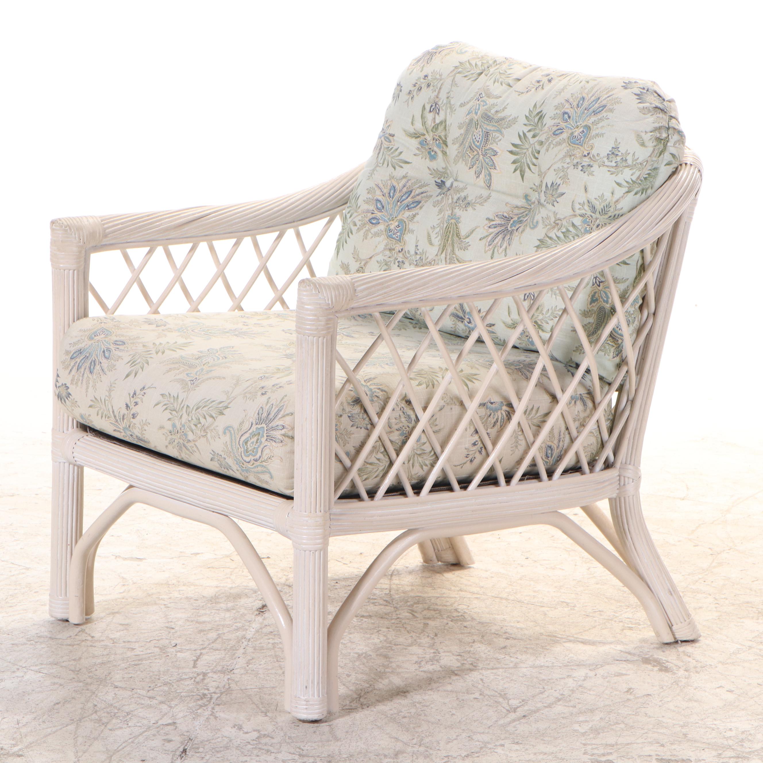 Henry Link Rattan Armchair and Ottoman EBTH