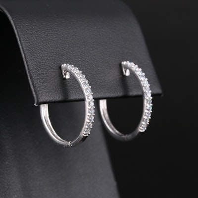 Sterling 0.47 CTW Lab Grown Diamond Hoop Earrings