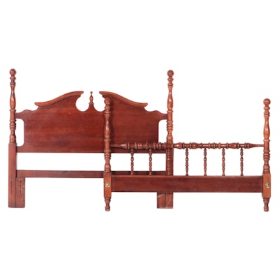 Federal Style Cherry-Stained Full/Queen Size Four-Post Headboard and Foot Board
