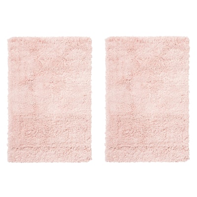 Two 4' x 5'6 Machine Made Pink Washable Shag Area Rugs