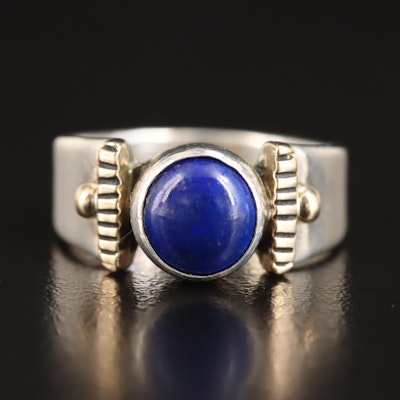 Sterling Lapis Lazuli Ring with 14K Accent