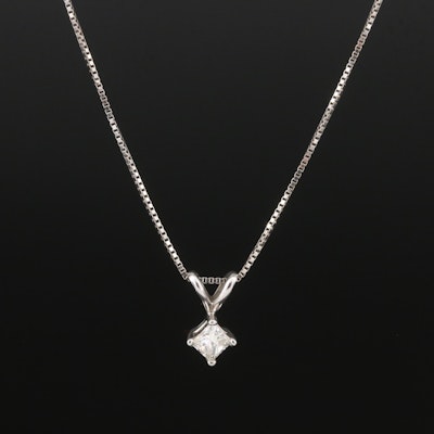 14K 0.15 CT Diamond Pendant Necklace