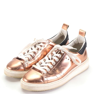Golden Goose Deluxe Brand Starter Sneakers in Metallic Copper Leather