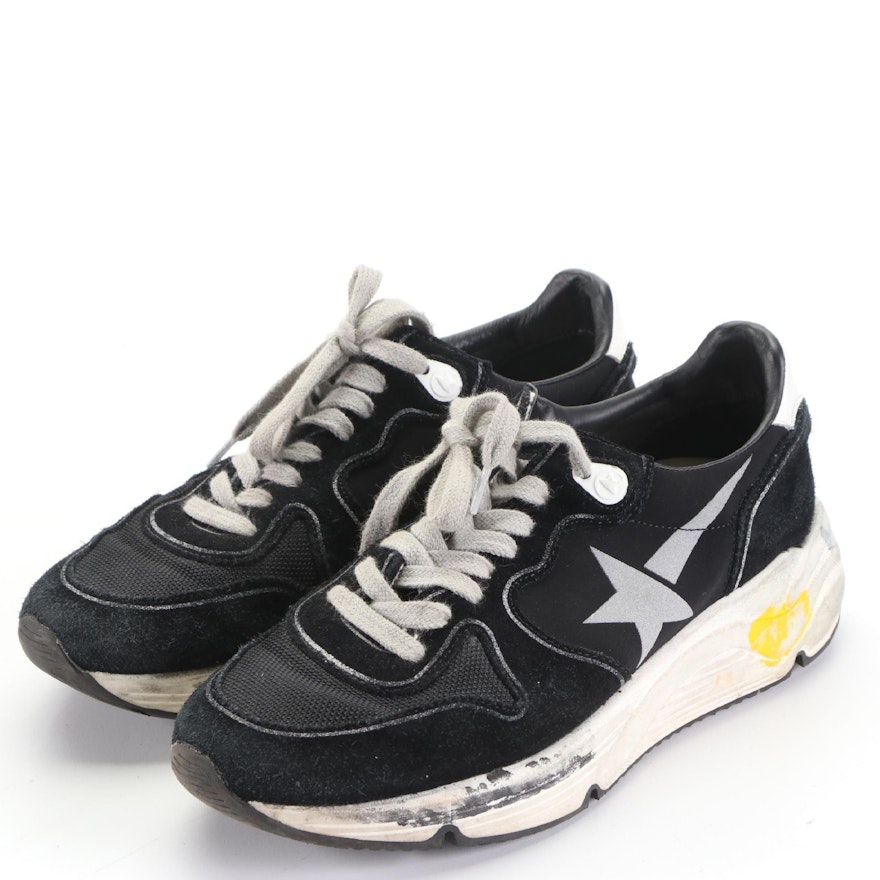 Golden Goose Deluxe Brand Running Shoes in Black Suede and Fabric