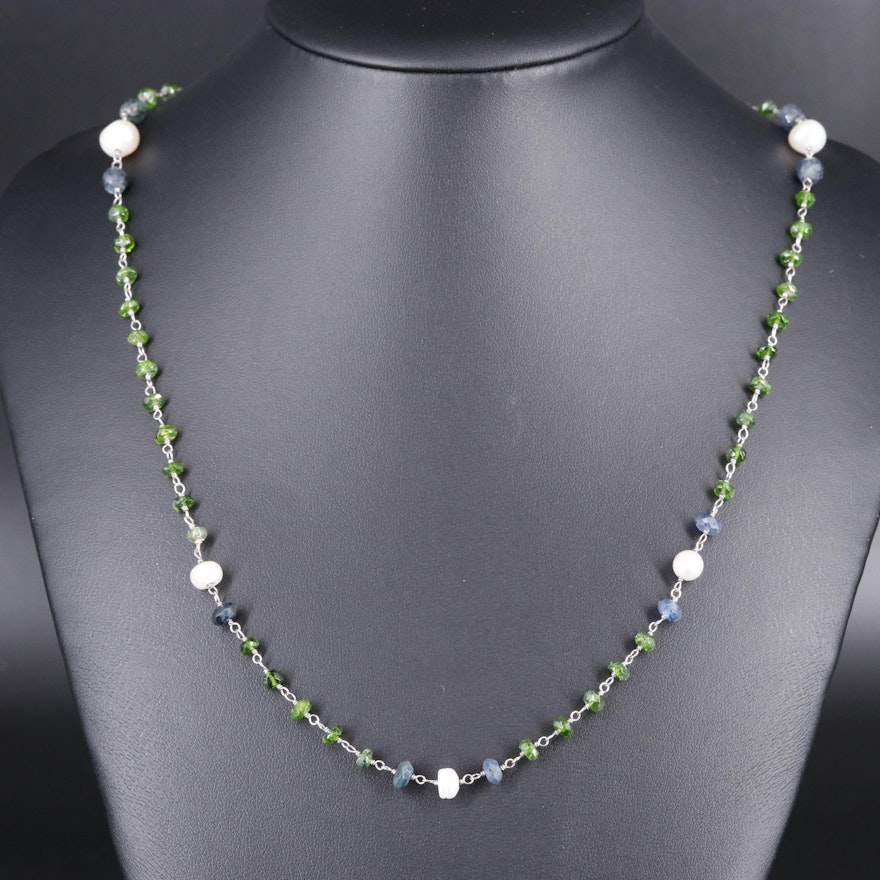 Sterling Multi Gemstone Necklace