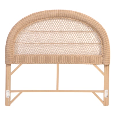 Painted "Natural" Wicker Full-Size Headboard