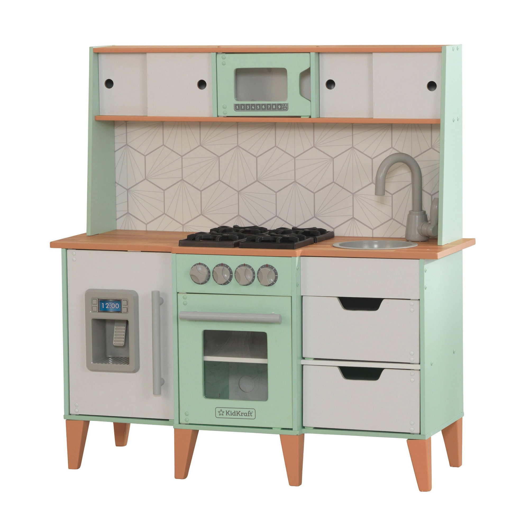 KidKraft Vintage Luxe McKinney Mid Century Modern Toddler Play Kitchen ...