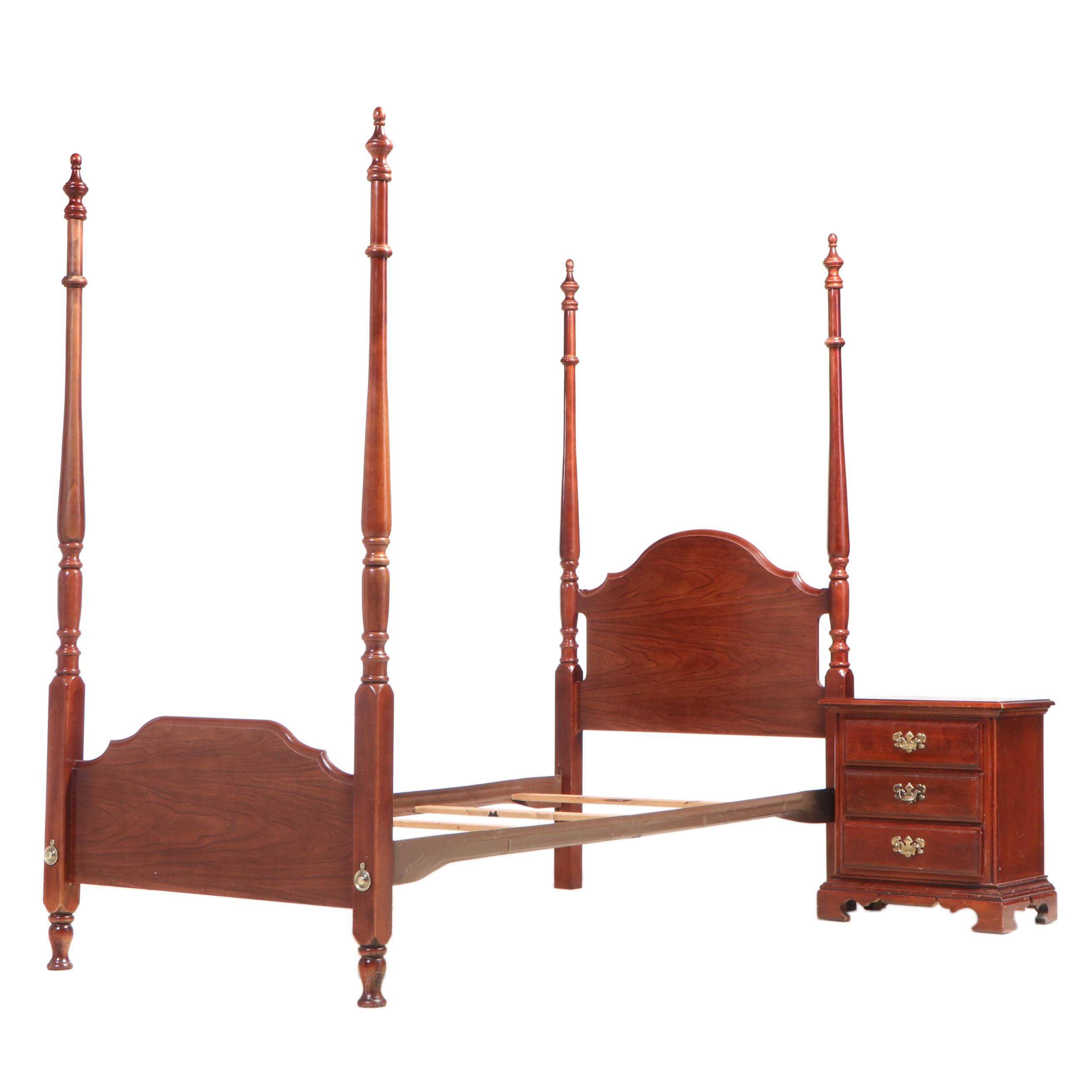 Federal Style Twin Size FourPost Bed Frame Plus NIghtstand, Incl