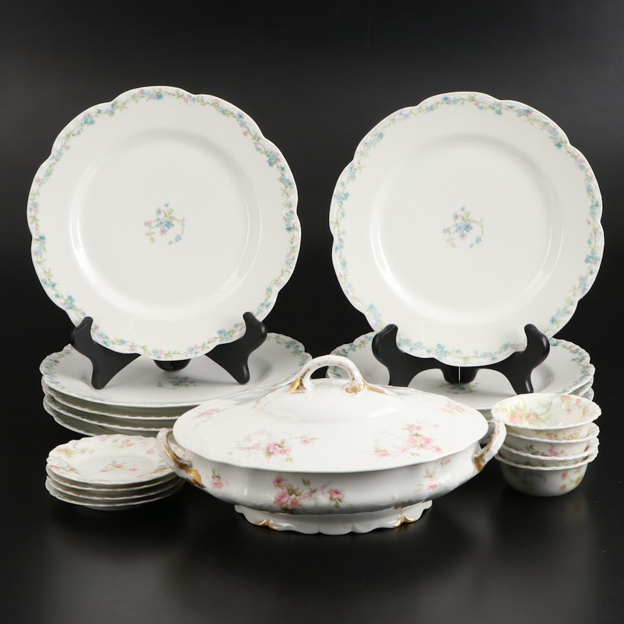 Haviland "The Princess" and Other Floral Motif Limoges Porcelain Dinnerware
