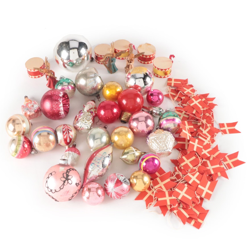 Art Plastics Miniature Angels with Glass Christmas Ornaments and More