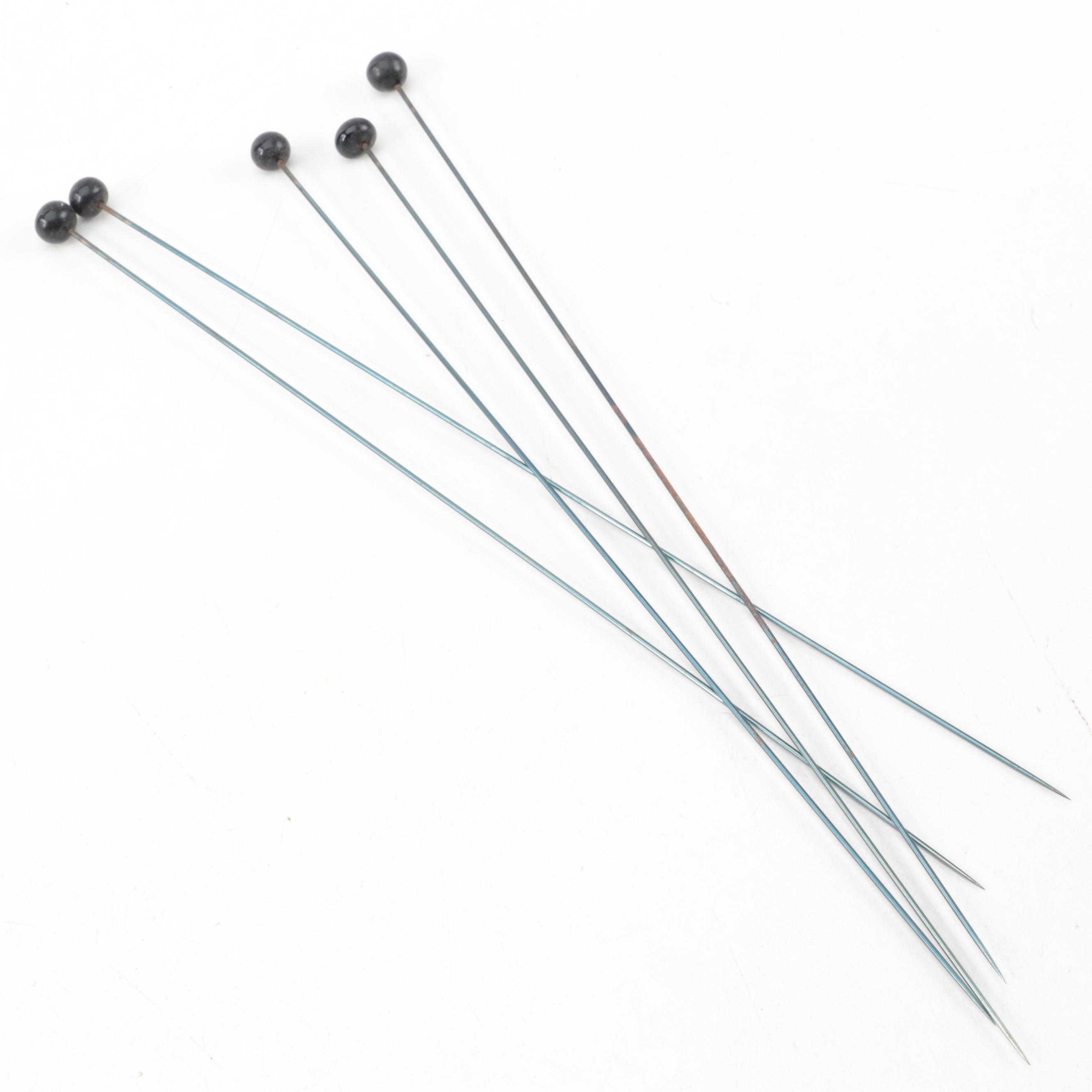 The Century Ladies Tablet Superior English Made Hat Pins with Glass