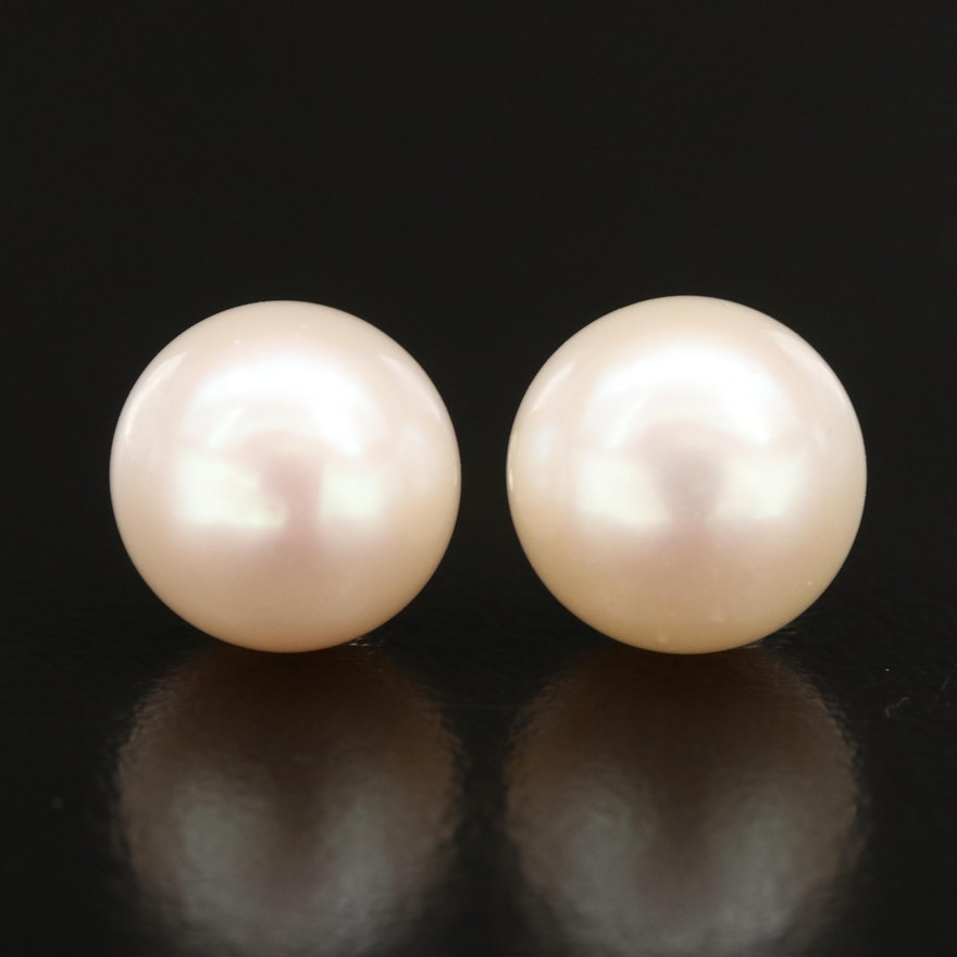 14K 10.50 mm Pearl Stud Earrings