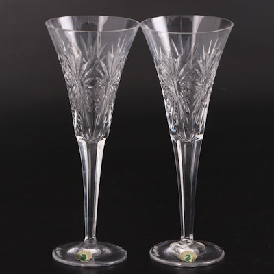 Signed Waterford Crystal Millennium Collection "Health" Toasting Flutes, 1997