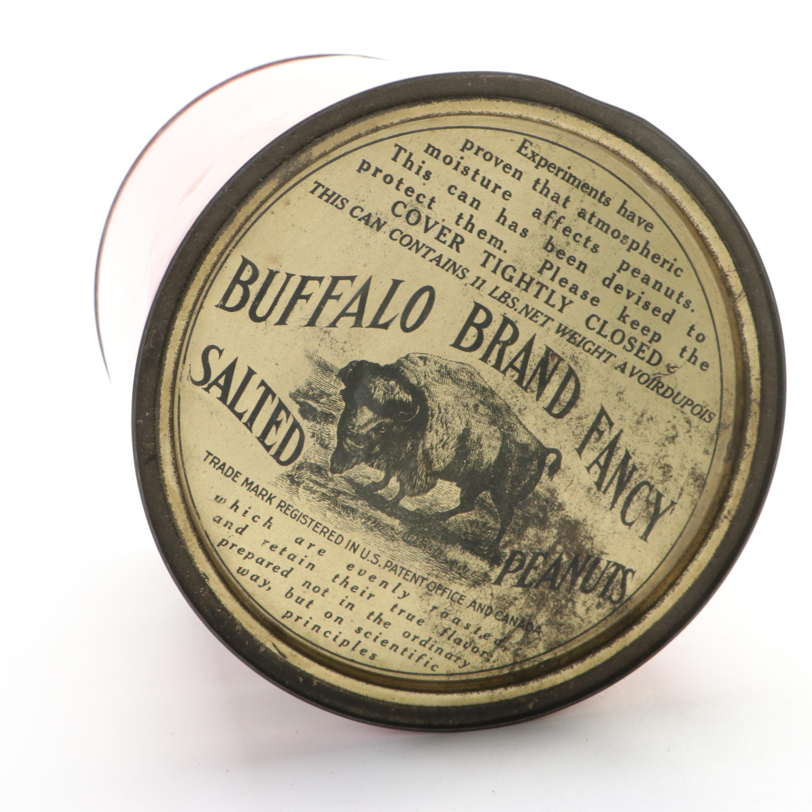 Buffalo Brand Fancy Salted Peanuts Tin, Early 20th Century EBTH