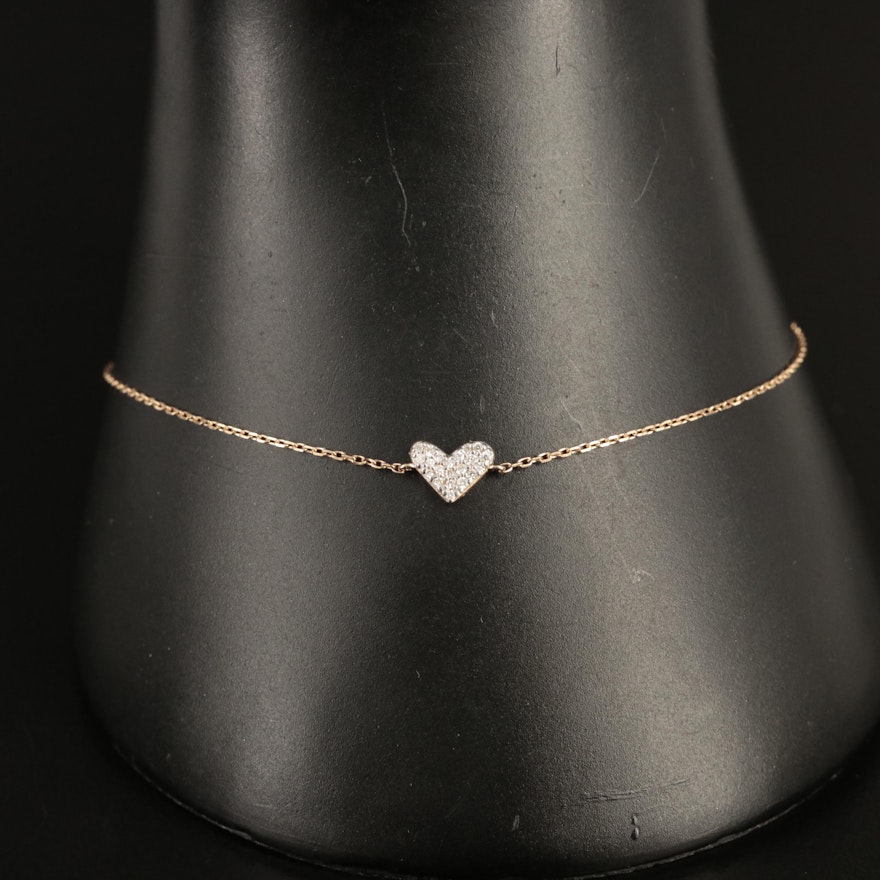Kendra Scott 14K 0.06 CTW Diamond Heart Bracelet