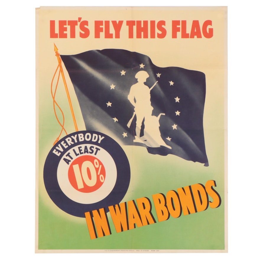 U.S. Government Advertisement Poster for War Bonds, Circa 1942