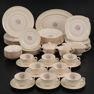 Paden City Pottery Floral Cream Dinnerware, Early to Mid 20th C.