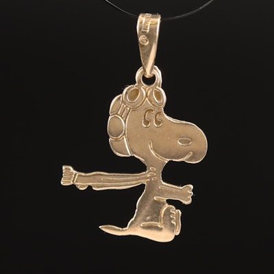 Peanuts Snoopy "Flying Ace" 9K Gold Charm
