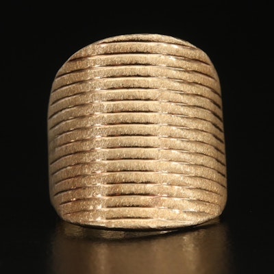 14K Textured Ring with Brushed Finish