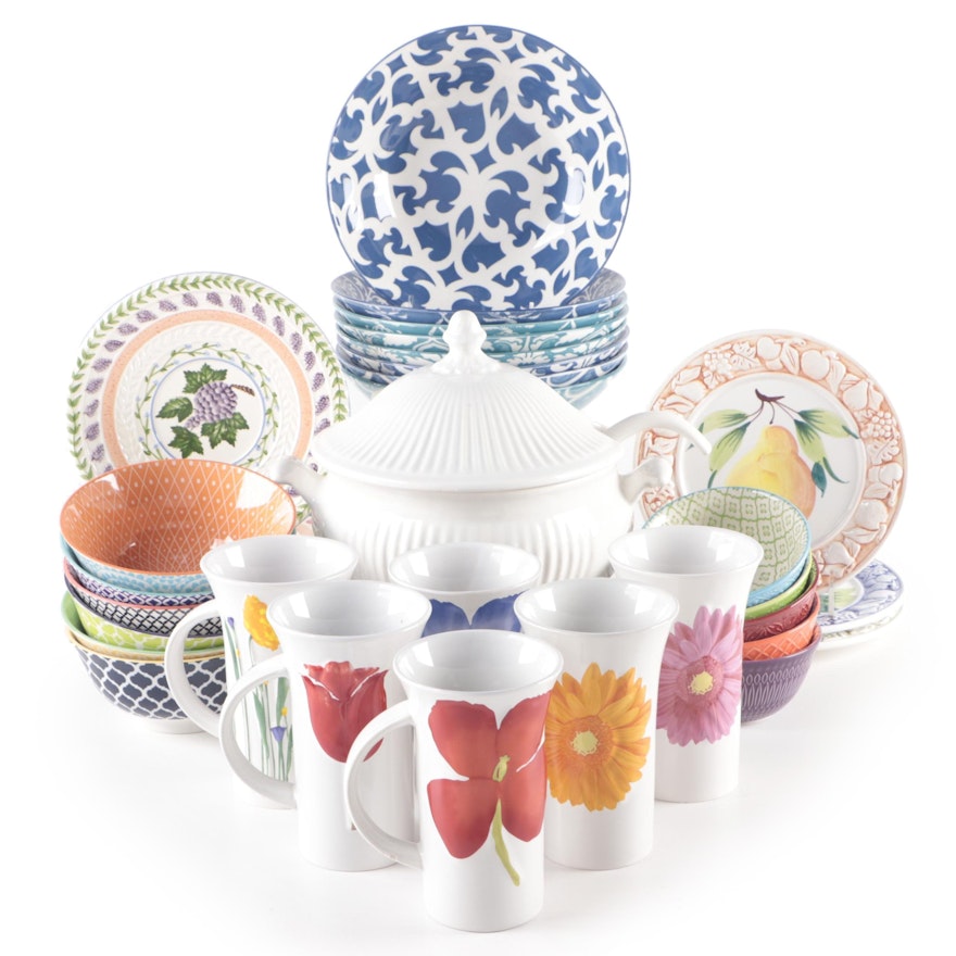 Certified International Porcelain Serving Bowls and Other Tableware
