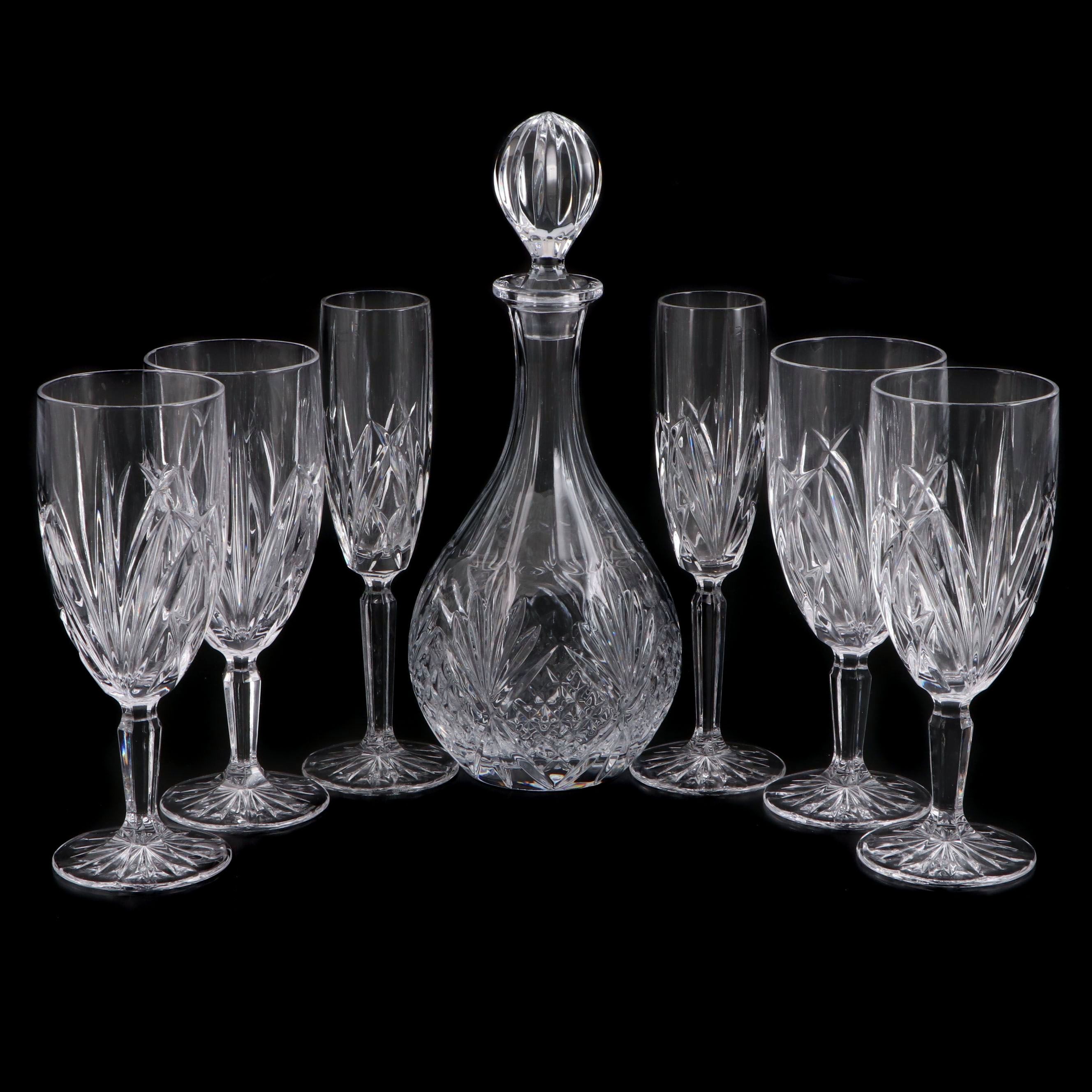 Marquis by Waterford "Brookside" Crystal Water Goblets and Flutes with