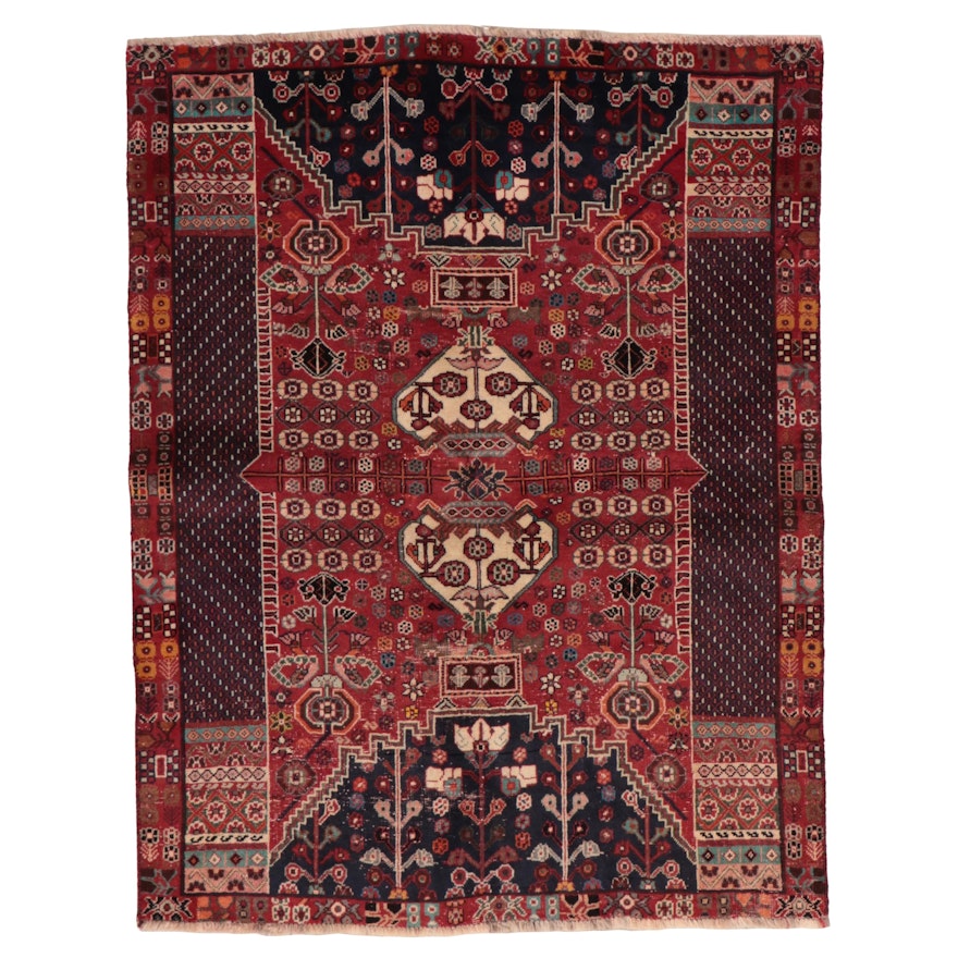 4' x 5'2" Hand-Knotted Persian Qashqai Accent Rug