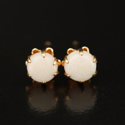 14K Opal Stud Earrings