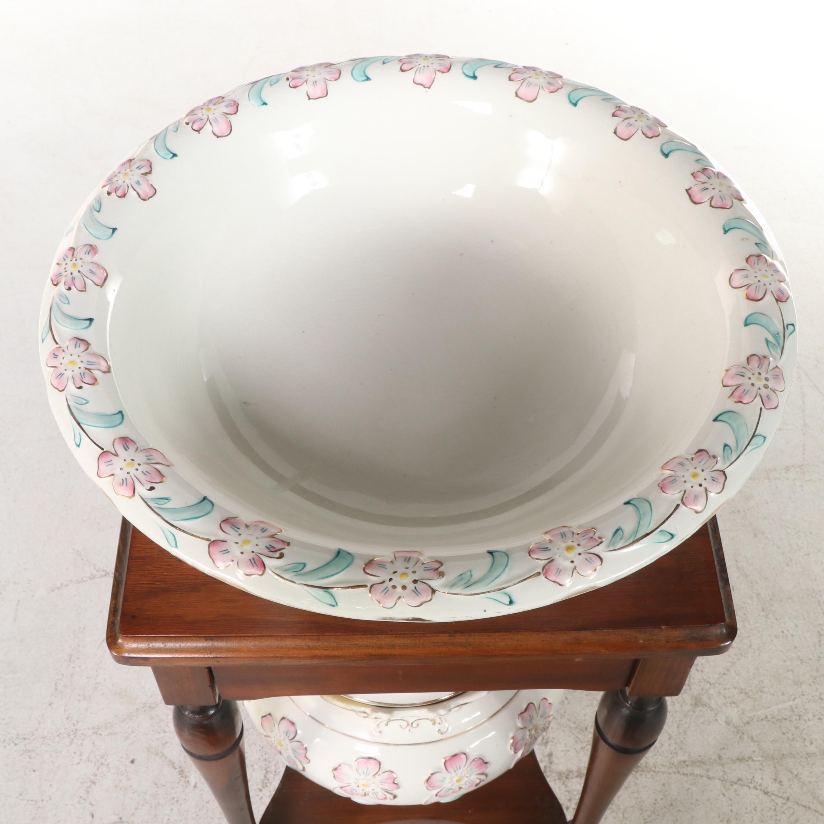 Washstand with Pitcher and Basin Set and Chamber Pot EBTH