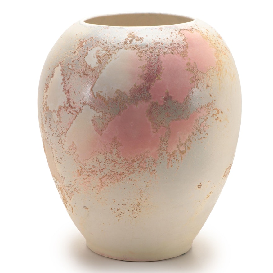 Ceramic Pit Fired Studio Pottery Vase, Signed