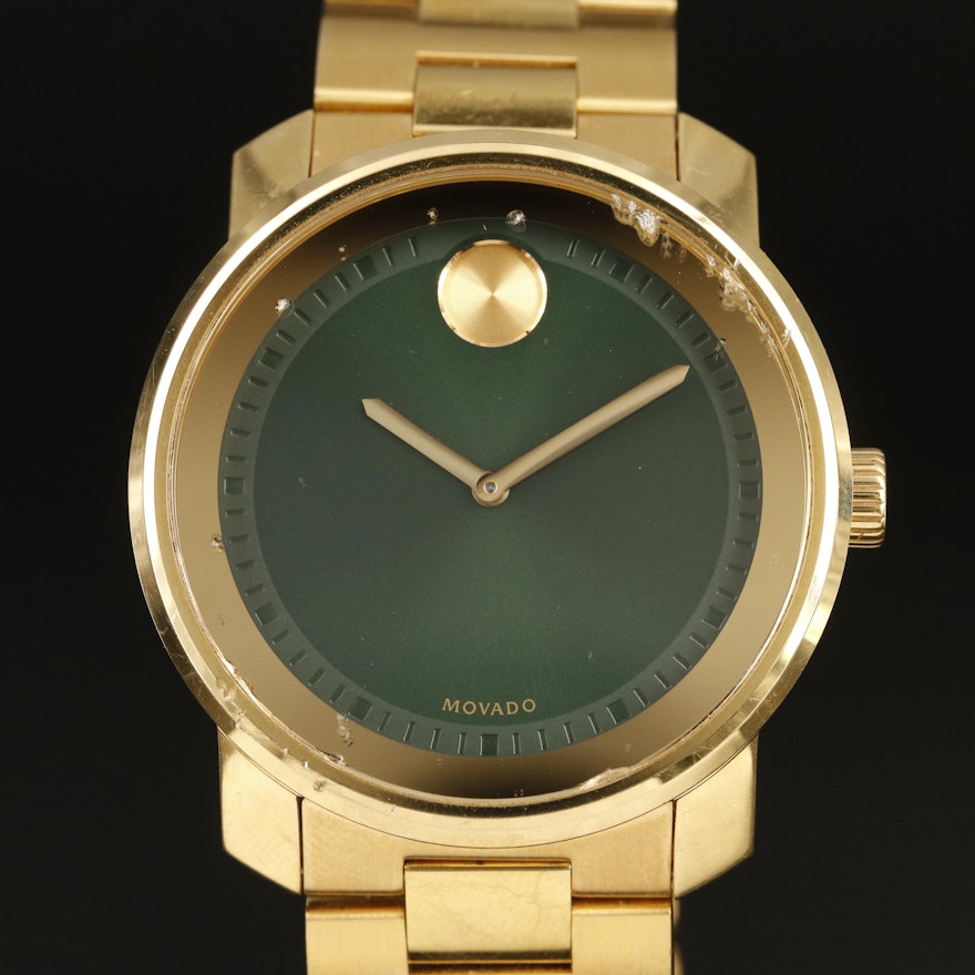 Movado Bold Green Dial Wristwatch