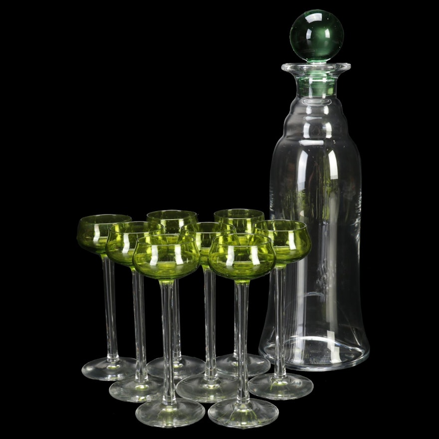 Baccarat "Cappadoce" Crystal Decanter and Other Chartreuse Cordials