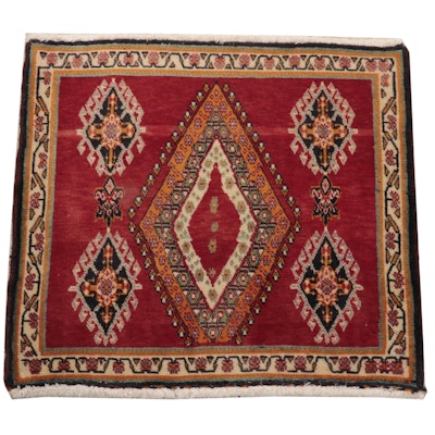 2' x 2'2 Hand-Knotted Persian Qashqai Floor Mat