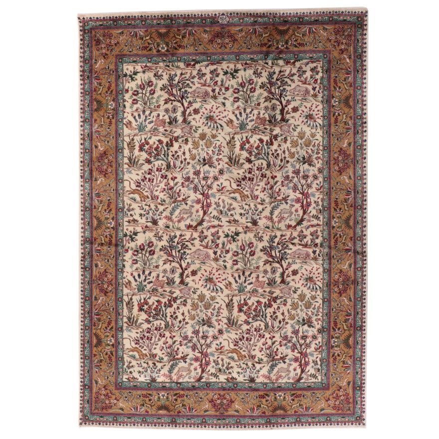8'3 x 12' Hand-Knotted Signed Persian Kerman Room Sized Rug