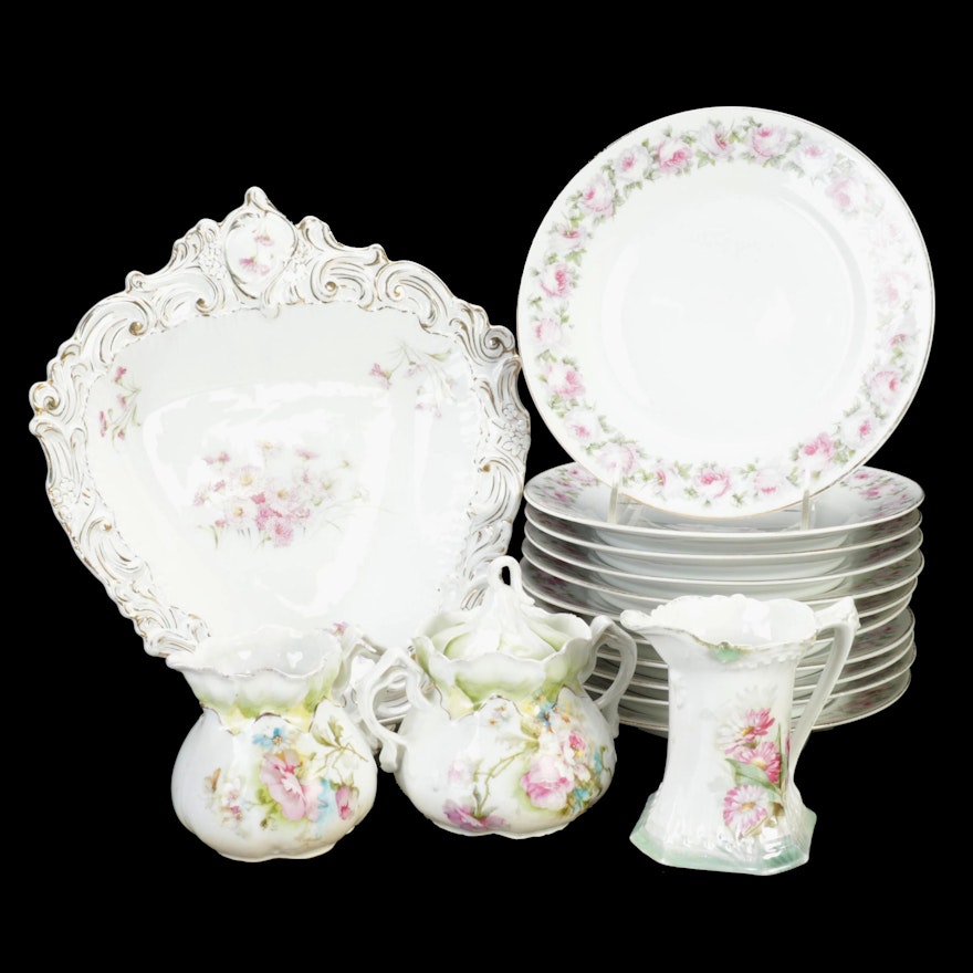 Zeh Scherzer & Co Plates with RS Prussia and Other European Porcelain Tableware
