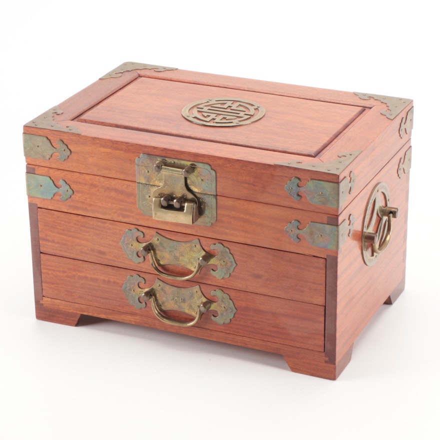 Brass and Wooden Jewelry Chest