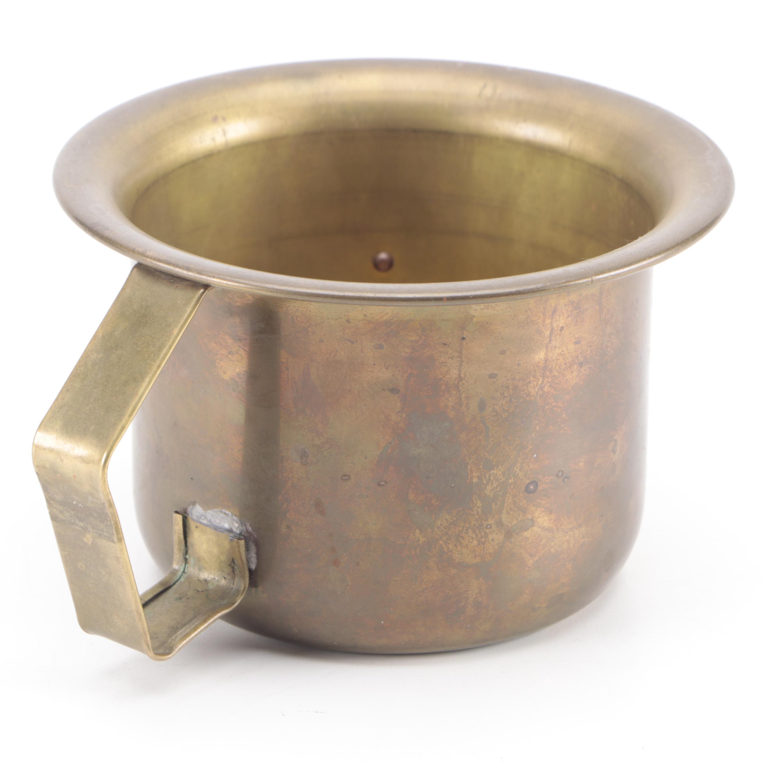 Central Pacific Railroad Brass Chamber Pot, Early to Mid20th Century